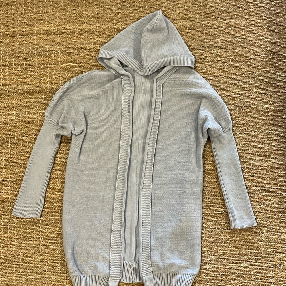 Grey hooded long sweater